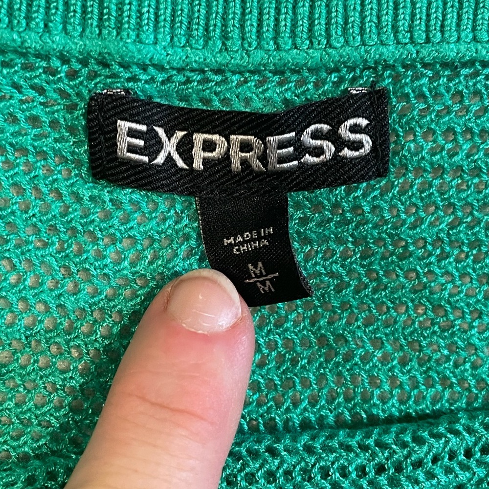 Express Dolman Sleeve Mesh Top, size M, grass green - Picture 7 of 11